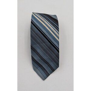 Wemlon by Wembley Vintage Mid Century Mens Neck Tie Blue Diagonal Stripe